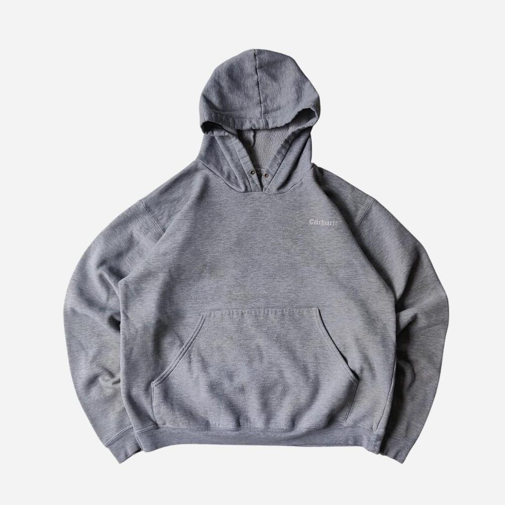 Vintage Carhartt Gray Hoodie with Embroidered Spellout